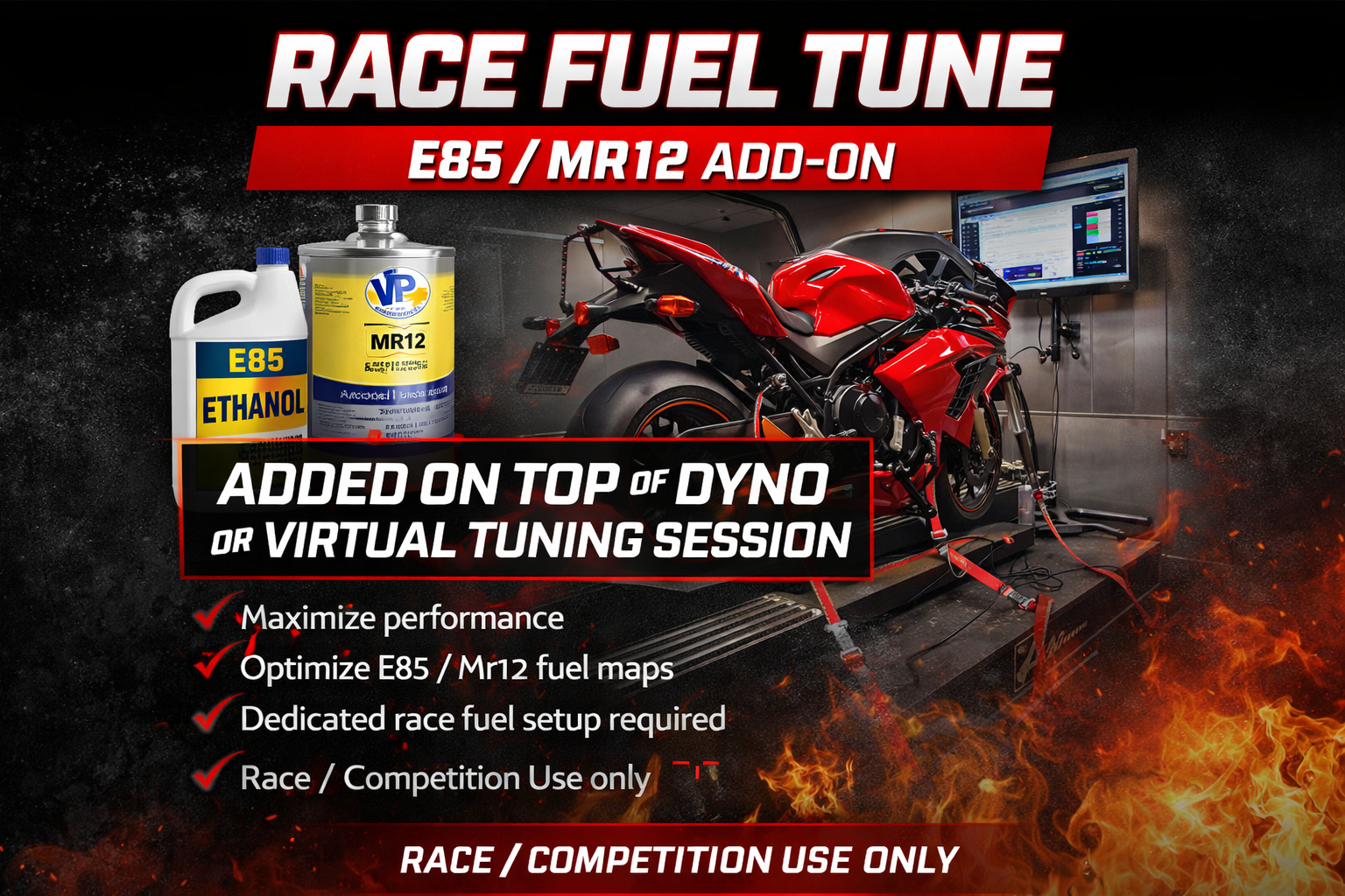 Race Fuel Tune – E85 / MR12 (Add-On Service)